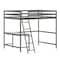 Flash Furniture Riley Loft Bed Frame w/Desk, Full Size Wooden Bed Frame w/Guard Rails & Ladder - Light Gray MH-LBD5-LGY-F-GG - alternate 4